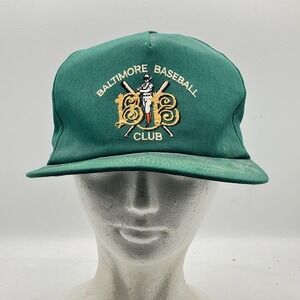 Vintage‎ Baltimore Baseball Club Hat Genuine Merchandise Twins Enterprise Green